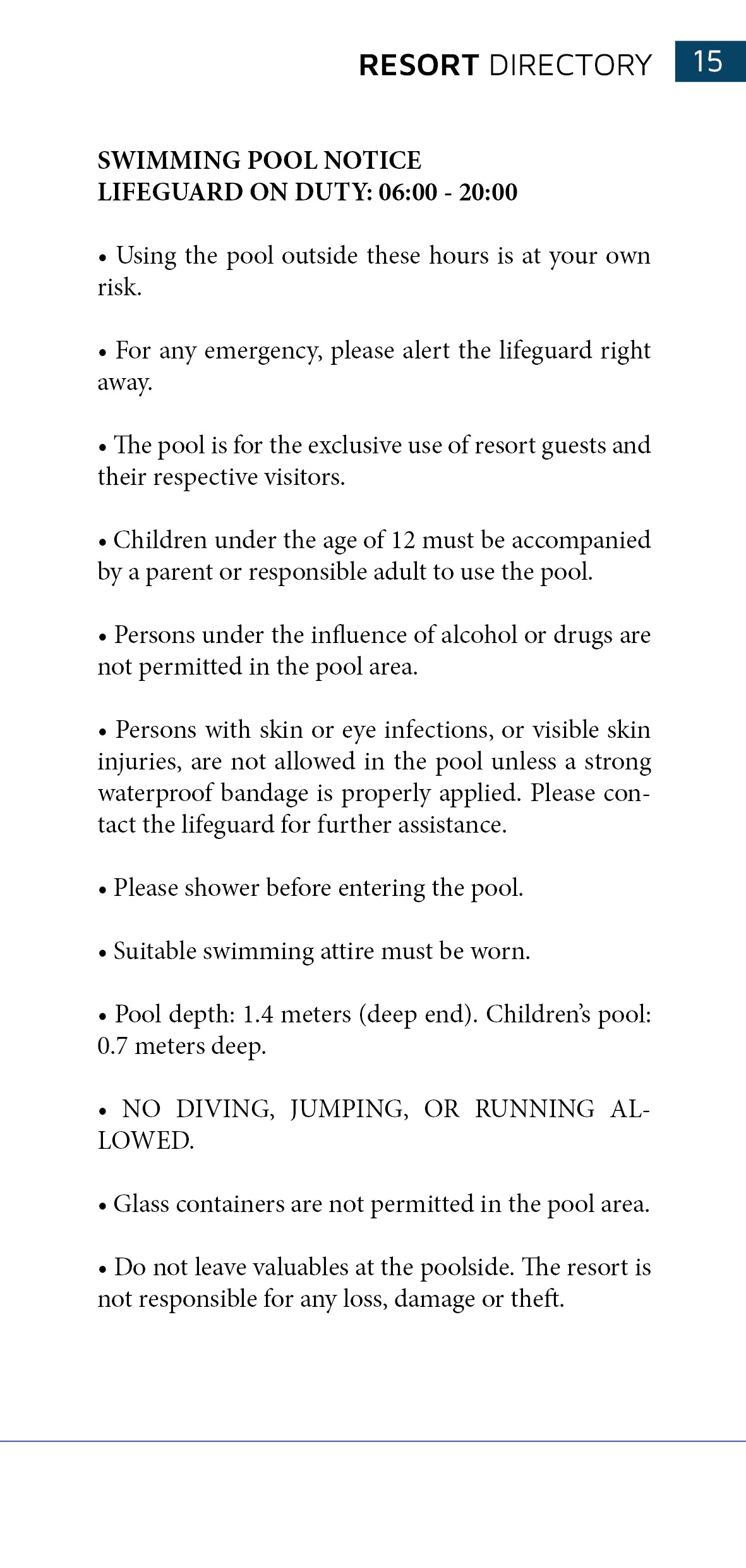 Bliss Hoi An Resort Directory - Facilities